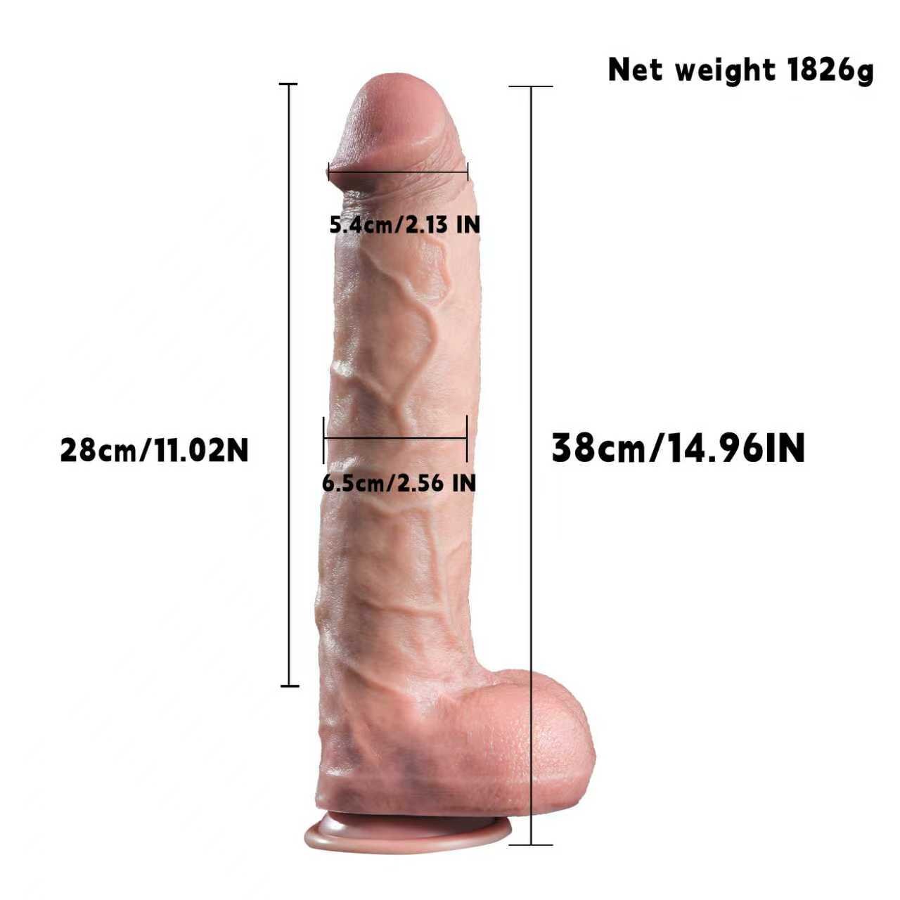 38cm Long Extra Large Realistic Silicone Dildo with Suction Base - Tarisss Sex Toy Store