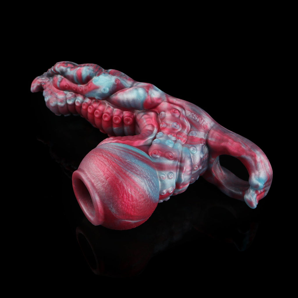 Fantasy Knot Cock Sleeve with Clitoral Grinder – 2-in-1 Platinum Silicone Penis Extender for Couples Who Want More