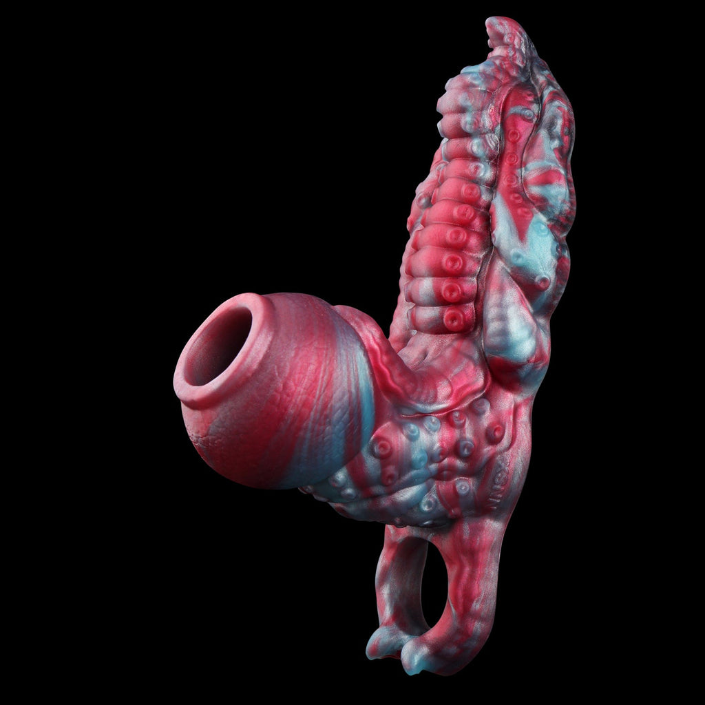 Fantasy Knot Cock Sleeve with Clitoral Grinder – 2-in-1 Platinum Silicone Penis Extender for Couples Who Want More
