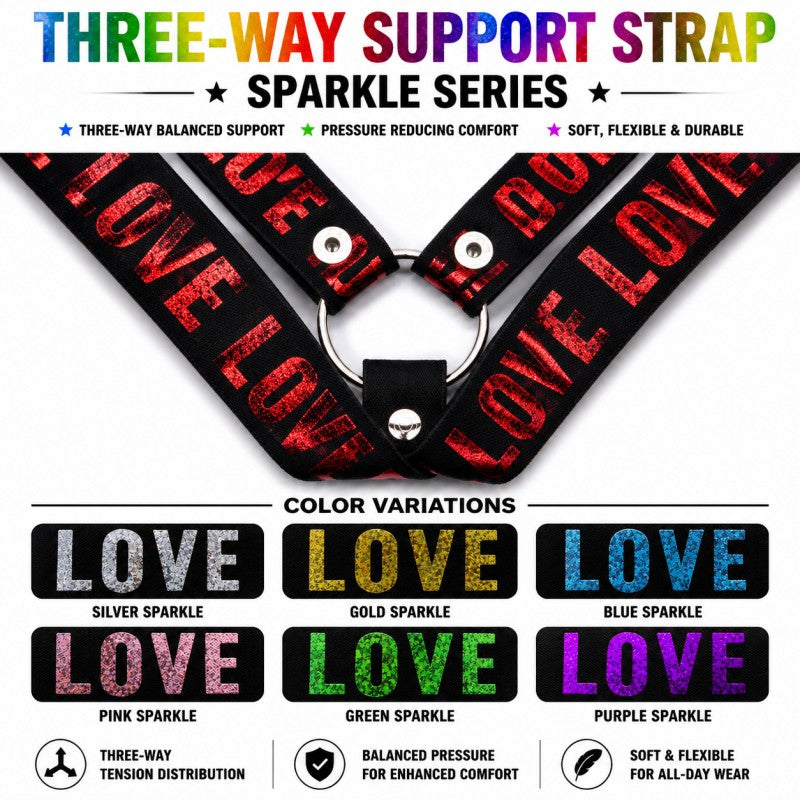 Three-Way Support Strap | Sparkle Series Adjustable Support Harness with LOVE Design