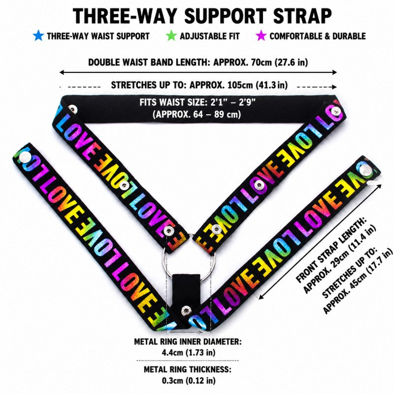 Three-Way Support Strap | Sparkle Series Adjustable Support Harness with LOVE Design