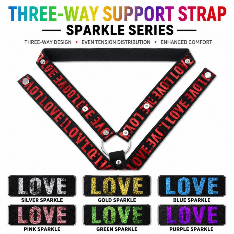 Three-Way Support Strap | Sparkle Series Adjustable Support Harness with LOVE Design