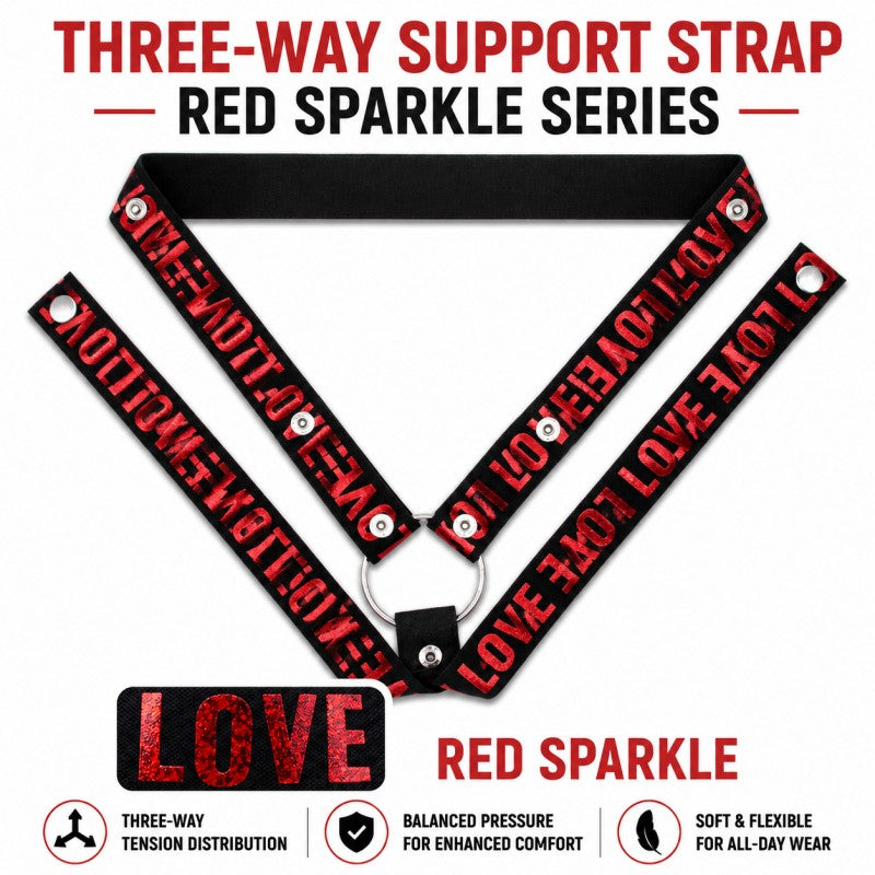 Three-Way Support Strap | Sparkle Series Adjustable Support Harness with LOVE Design