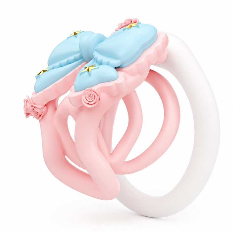 Pastel Bow Cage – 3D Printed Kawaii Aesthetic Wearable Design