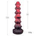 Dragon Pagoda Anal Beads Butt Plug – Platinum Silicone Fantasy Dildo with Suction Cup | Domlust