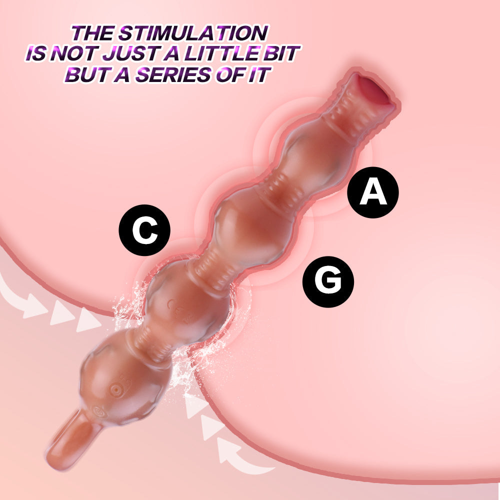 Vibrating Anal Beads Knotted Dildo - 4 Anal Balls Prostate Massager Sex Toys for Women Men