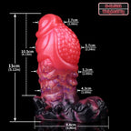 Blood-Red Fantasy Dildo | Platinum Silicone Armor Scale Strap-On Anal Butt Plug by Domlust