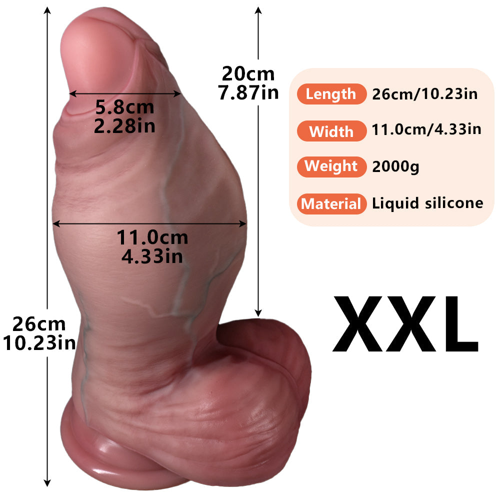 Ultra-Thick Realistic Silicone Dildo with Suction Base