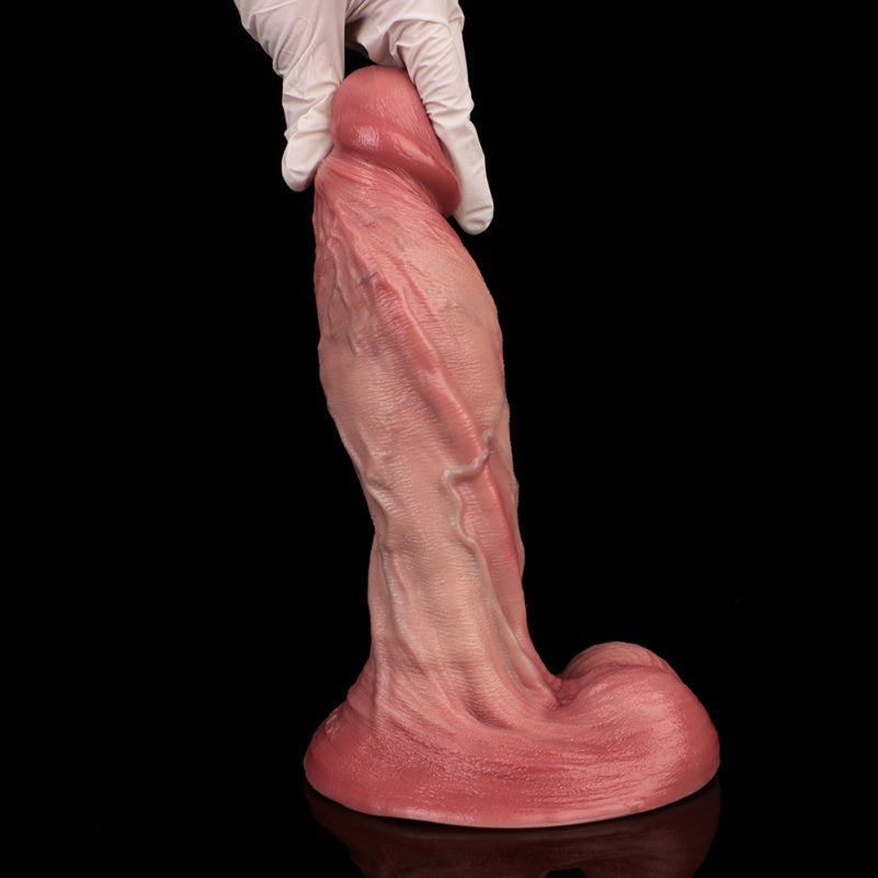 Curved Bareskin Realistic Dildo – Life Size Penis Anal Sex Toys for Women Masturbator