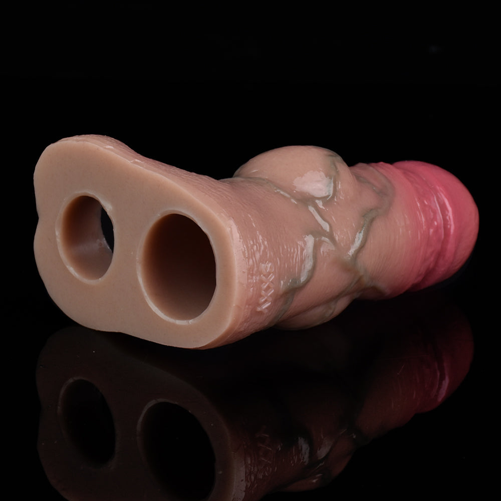 Knotted Dildo Cock Sleeve Sex Toy for Men - Realistic Penis Extender Cockring Ejaculation Trainer