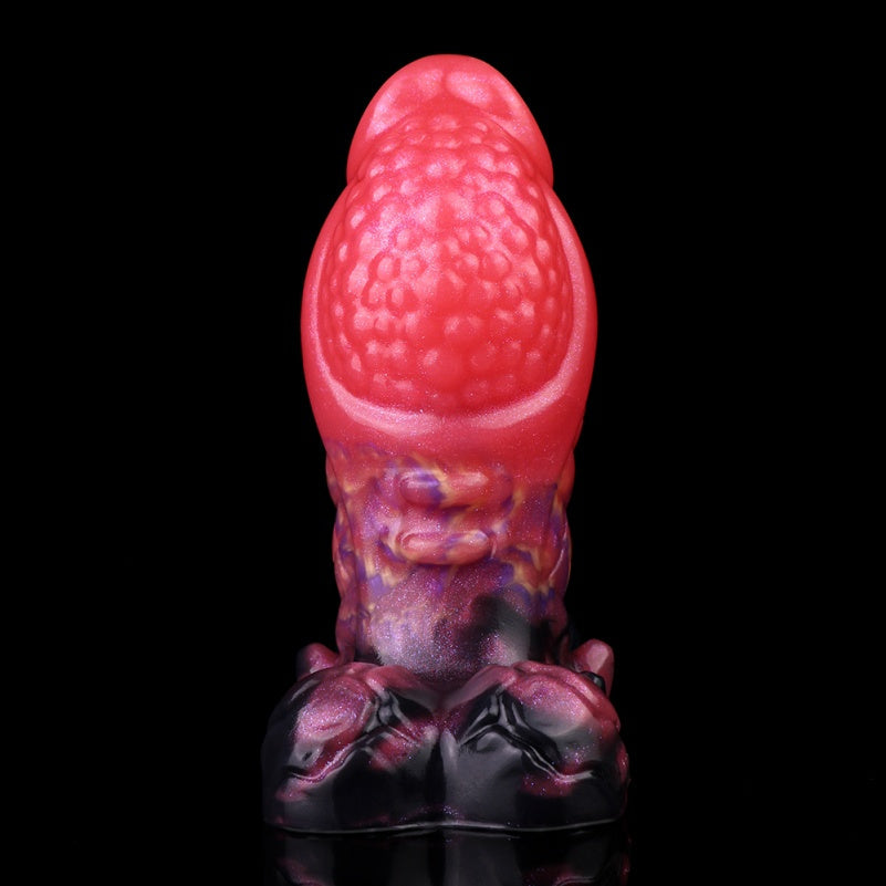 Blood-Red Fantasy Dildo | Platinum Silicone Armor Scale Strap-On Anal Butt Plug by Domlust
