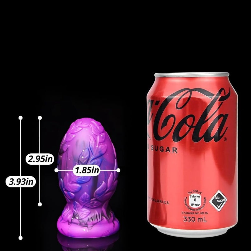 Domlust Purple Marble Fist Dildo – Platinum Silicone Leaf-Embossed Anal Butt Plug 3 Sizes S-L BDSM Fetish Sex Toy