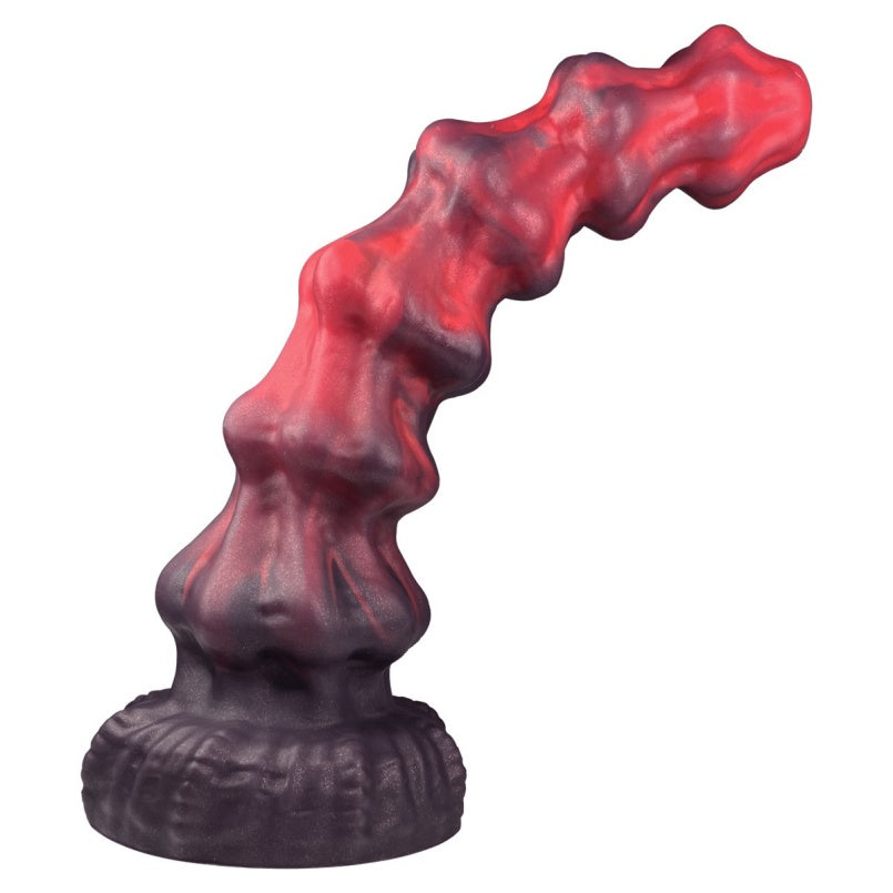 Dragon Pagoda Anal Beads Butt Plug – Platinum Silicone Fantasy Dildo with Suction Cup | Domlust