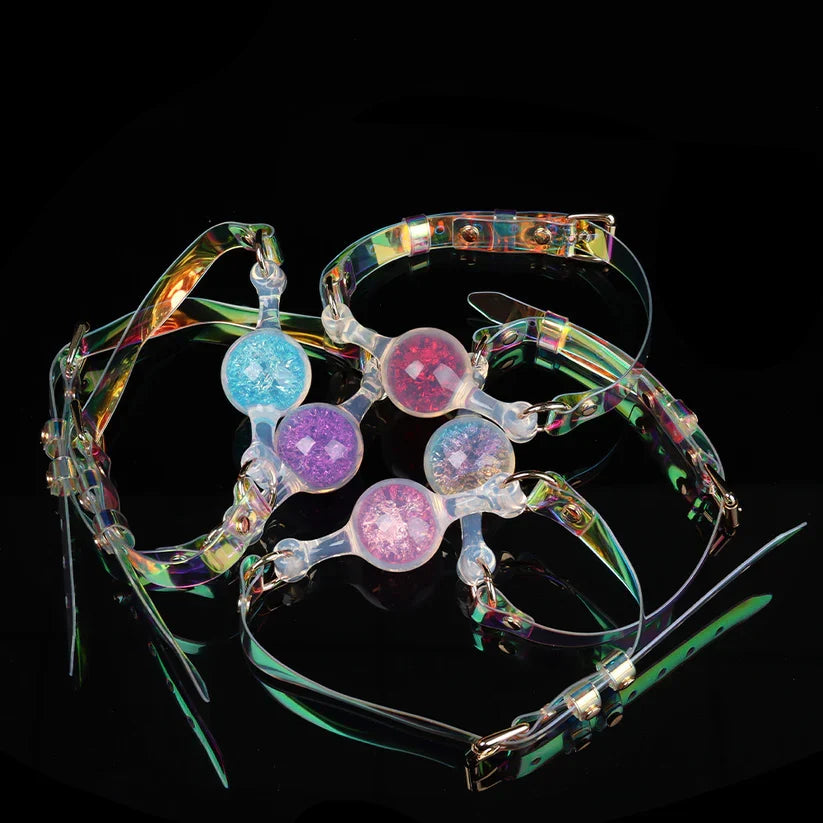 Colorful Crystal Ballgag | Soft Silicone BDSM Mouth Gag for Roleplay & Bondage Games