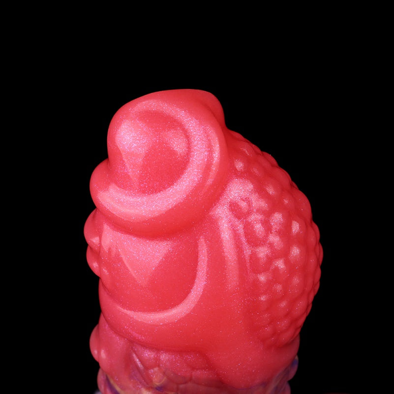 Blood-Red Fantasy Dildo | Platinum Silicone Armor Scale Strap-On Anal Butt Plug by Domlust
