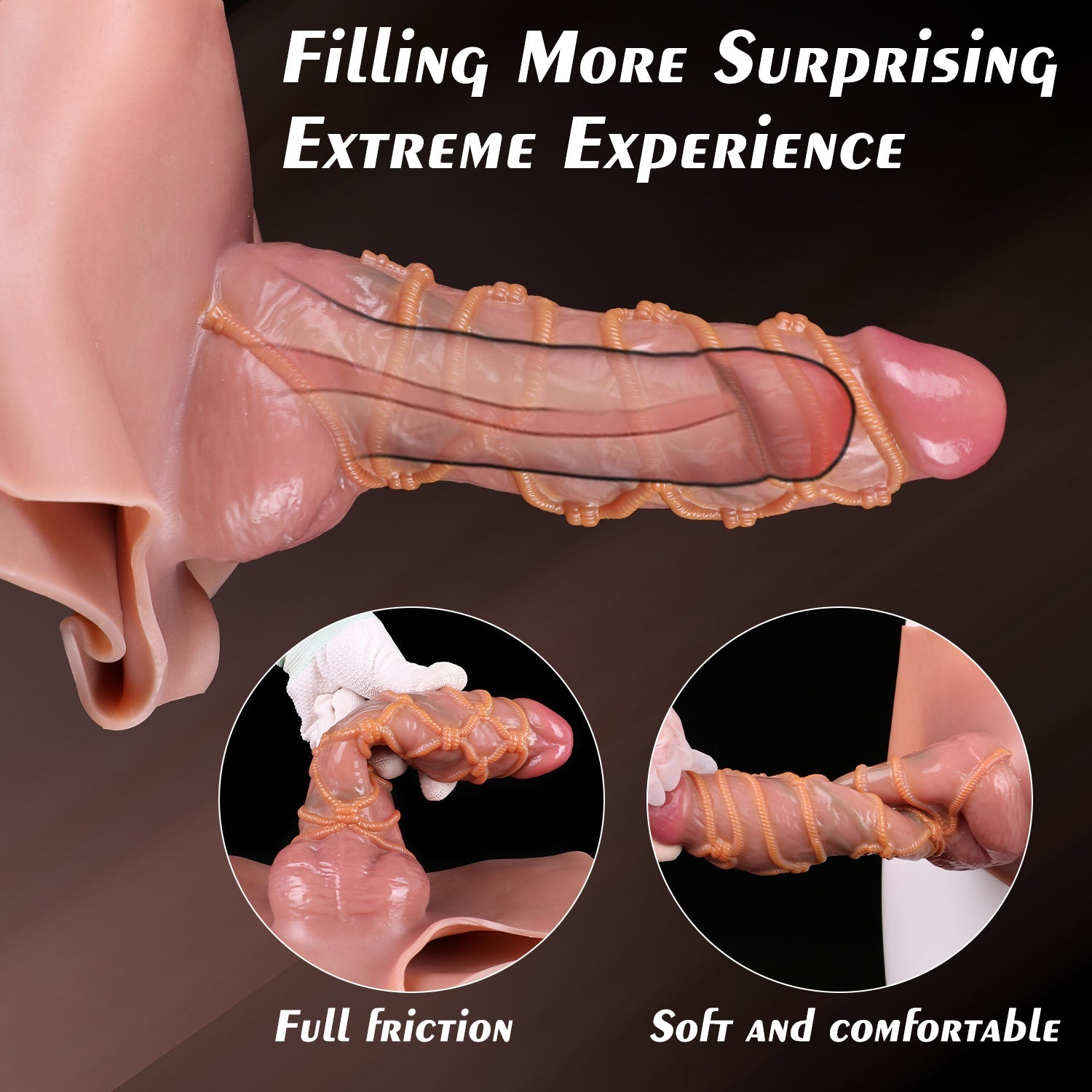 Fantasy Textured Realistic Penissleeve Extender Pants - Lifelike Scars Cock Sleeve Sheath Underwear