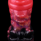 Blood-Red Fantasy Dildo | Platinum Silicone Armor Scale Strap-On Anal Butt Plug by Domlust
