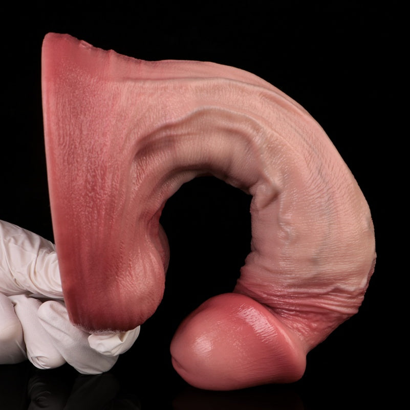 Curved Bareskin Realistic Dildo – Life Size Penis Anal Sex Toys for Women Masturbator