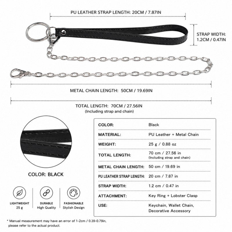 PU Leather Chain Leash Attachment