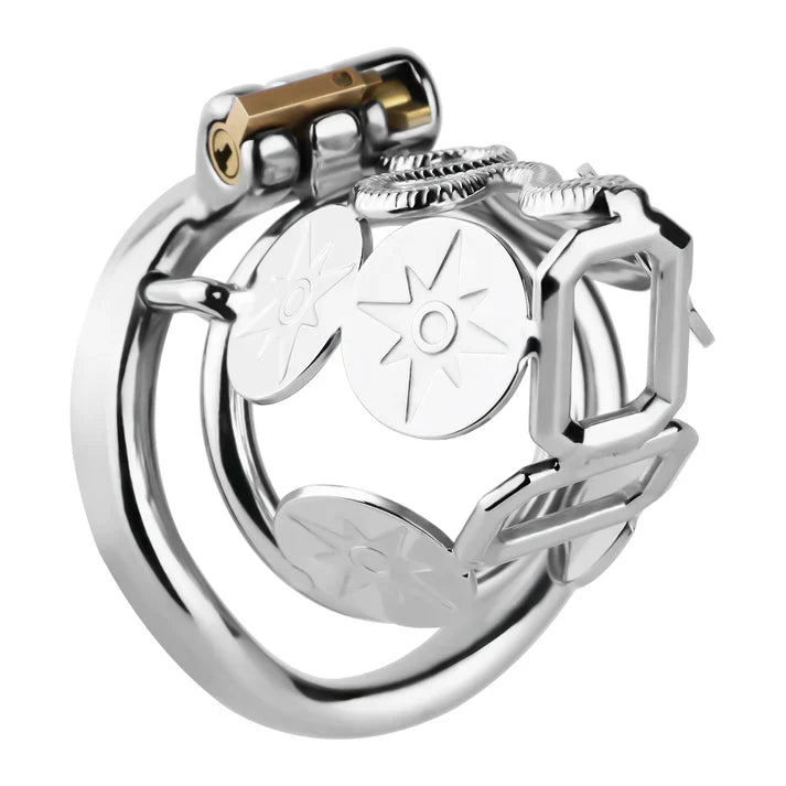 Solar Serpent Stainless Steel Chastity Cage – Coiled Snake Design