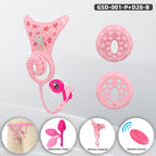 Flat Head Silicone Chastity Harness with Vibrating Plug & Remote Control-GSD Series