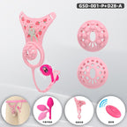 Silicone Chastity Thong Set with Vibrating Plug & Soft Spike Cage-GSD Series