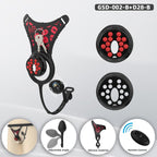 Flat Head Silicone Chastity Harness with Vibrating Plug & Remote Control-GSD Series