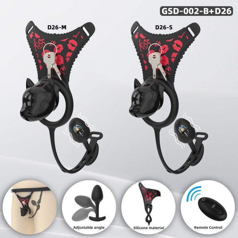 Puppy Head Chastity Cage Set with Underwear & Plug-GSD Series