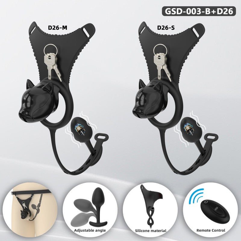 Puppy Head Chastity Cage Set with Underwear & Plug-GSD Series