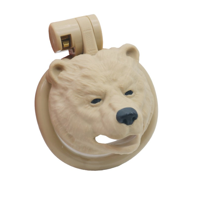 Bear Head Male Chastity Cage – Realistic Bear Head Design with Key Lock