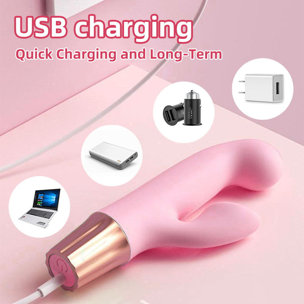 Vibrating Anal Dildo Finger Rabbit Vibrator - Double End G Spot Clit Stimulator Sex Toys for Women