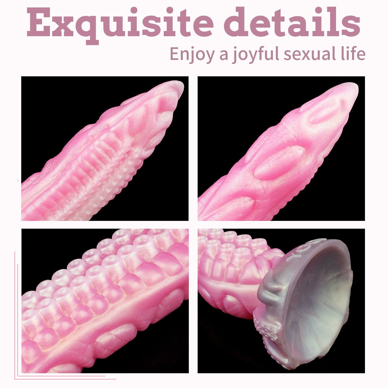 Platinum Silicone Tentacle Dildo – Fantasy Pink Big Suction Cup Sex Toys | S to XXL 25 Inch Sizes