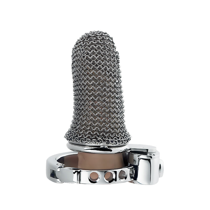 Lightweight Breathable Mesh Male Chastity Cage with One-Touch Closure and Adjustable Carabiner Lock