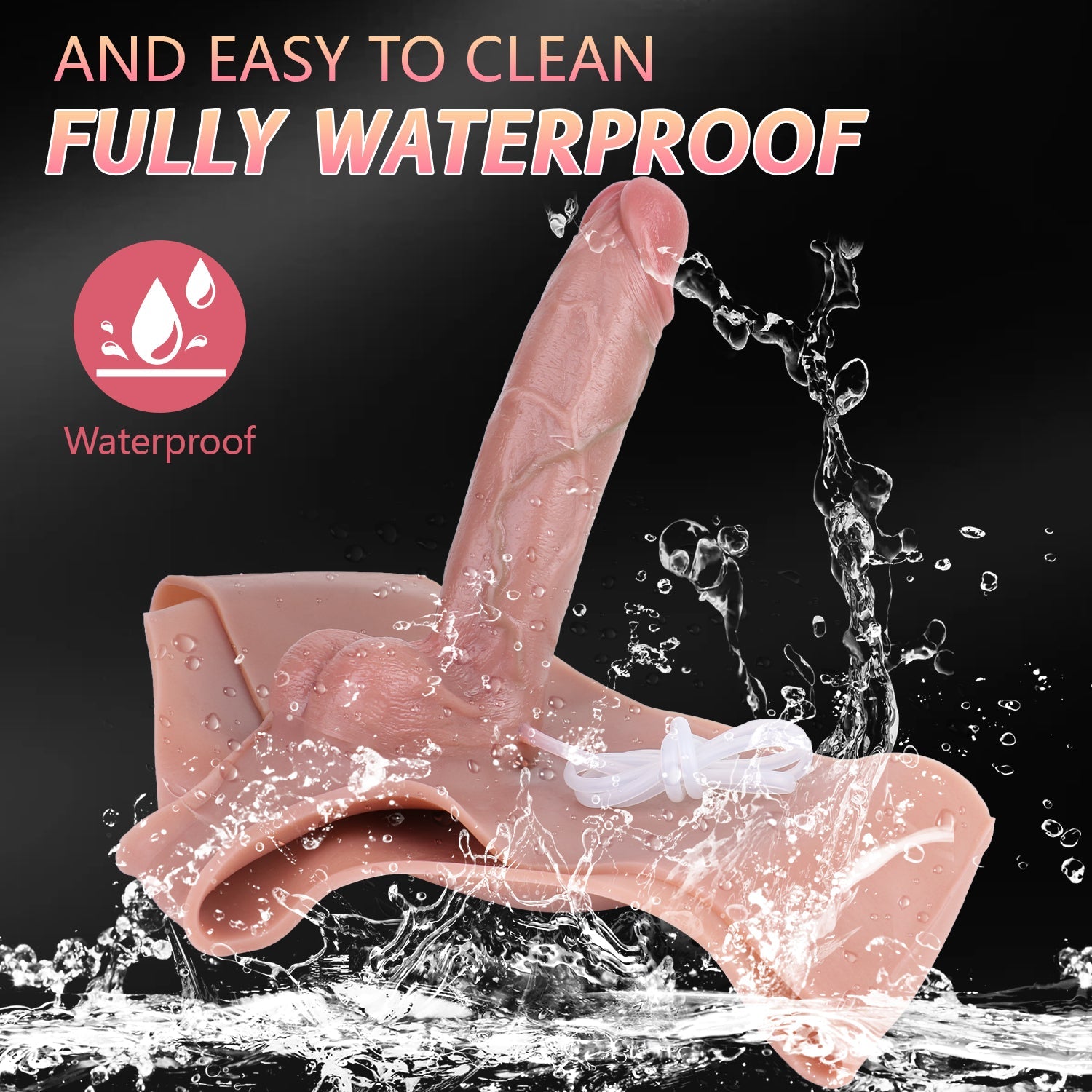 Strap-on Cumming Dildo Underwear - Realistic 8-inch Penis Pegging Box Pants for Women