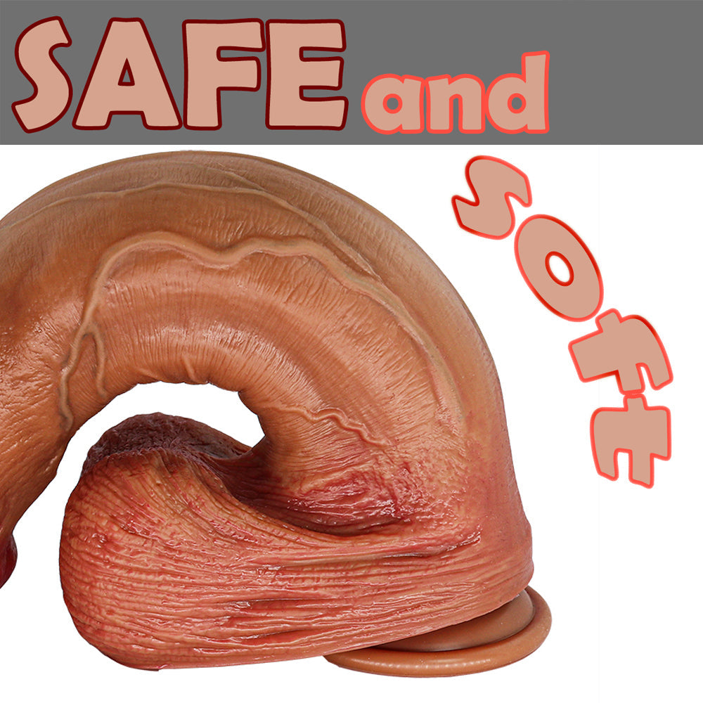 13 inch Huge Silicone Dildo for Women - Big Testicle Realistic Small Glans Thick Anal Masturbator