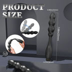 Black Silicone Anal Beads Vibrating Butt Plug - Stimulating Male Prostate Massager