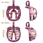 Gradient Gunmetal & Rose Gold Short Resin Chastity Cage – Breathable Design