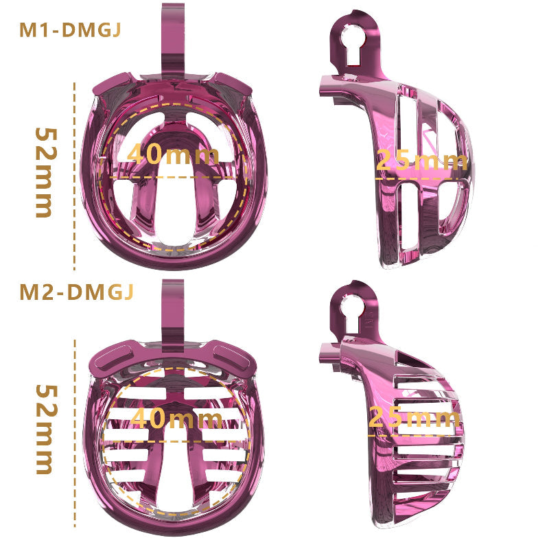 Gradient Gunmetal & Rose Gold Short Resin Chastity Cage – Breathable Design