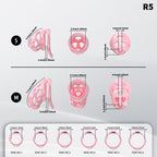 Heart-Shaped Hollow Silicone Chastity Cage | Male S/M 6 Rings, Key Lock (R5)