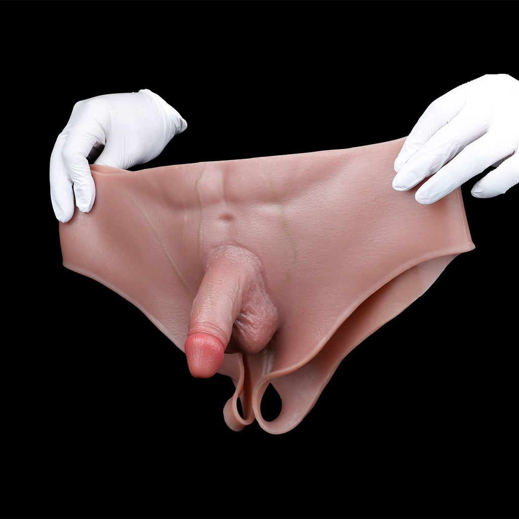 Wearable Silicone Dildo Panties | Realistic Strap-On with Vaginal Opening | Platinum Silicone
