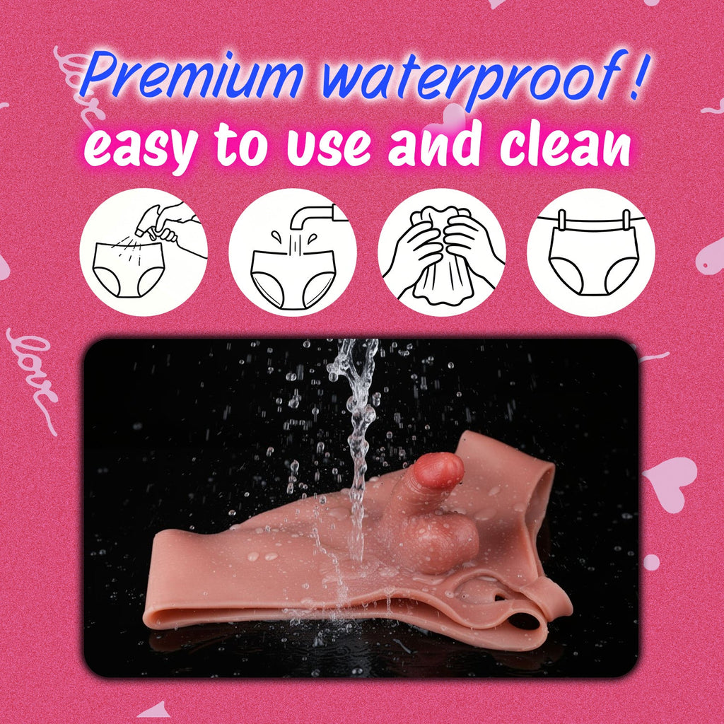 Wearable Silicone Dildo Panties | Realistic Strap-On with Vaginal Opening | Platinum Silicone