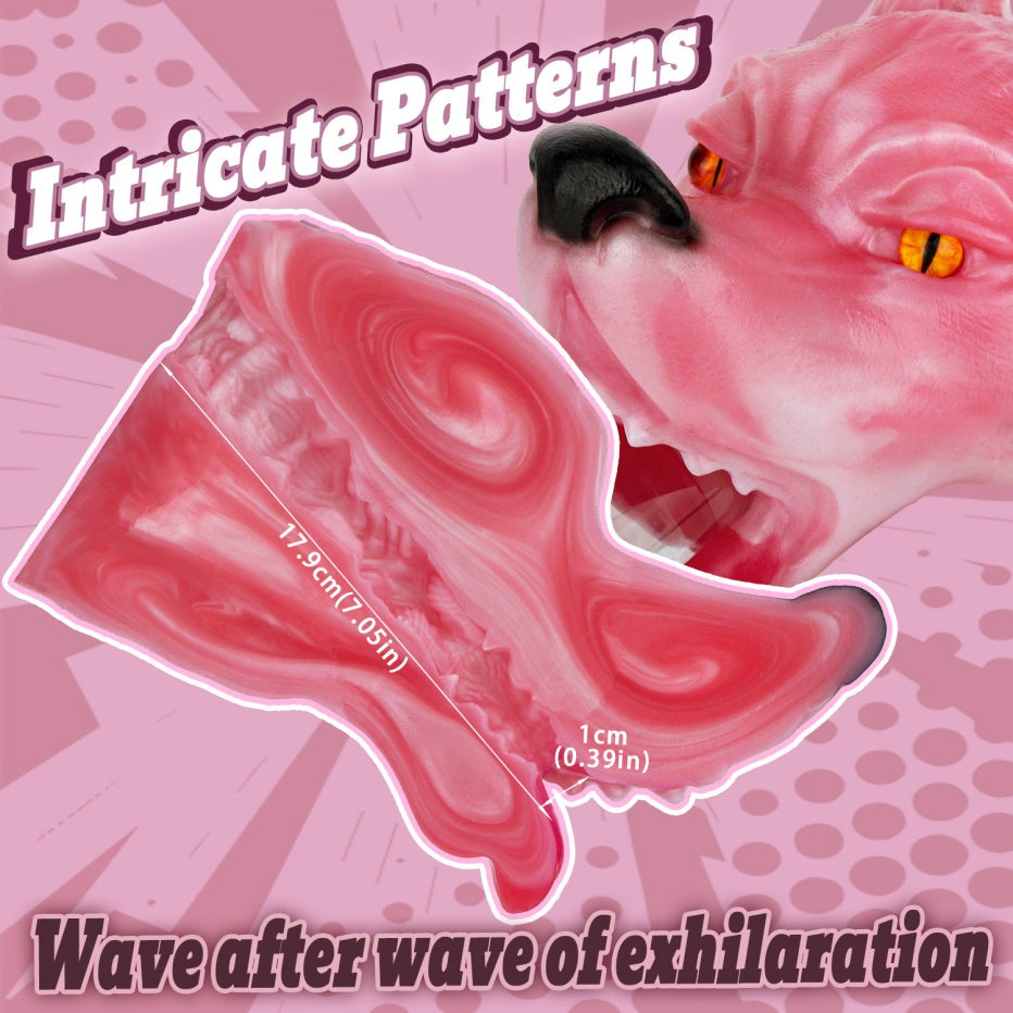 Spirit Fox Luna Wolf Head Pocket Pussy | Platinum Silicone Blowjob Stroker