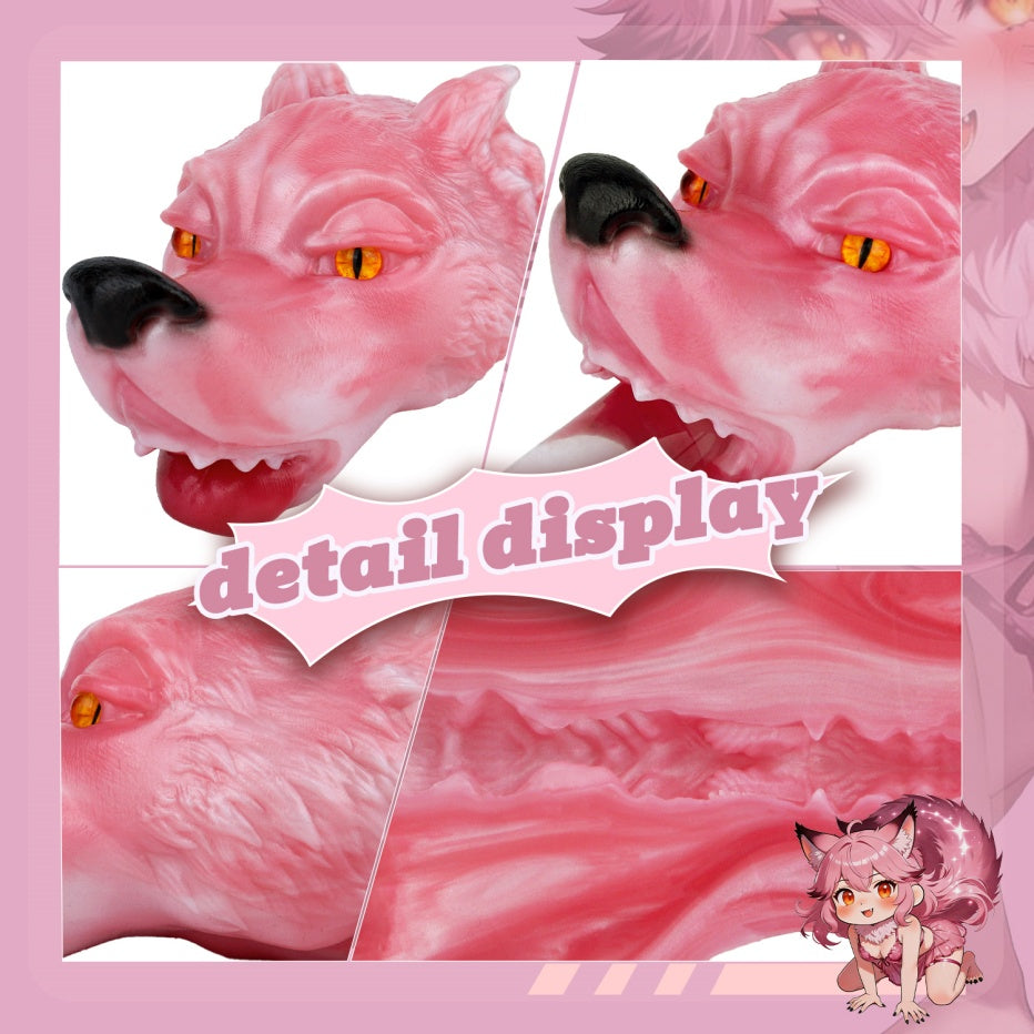 Spirit Fox Luna Wolf Head Pocket Pussy | Platinum Silicone Blowjob Stroker