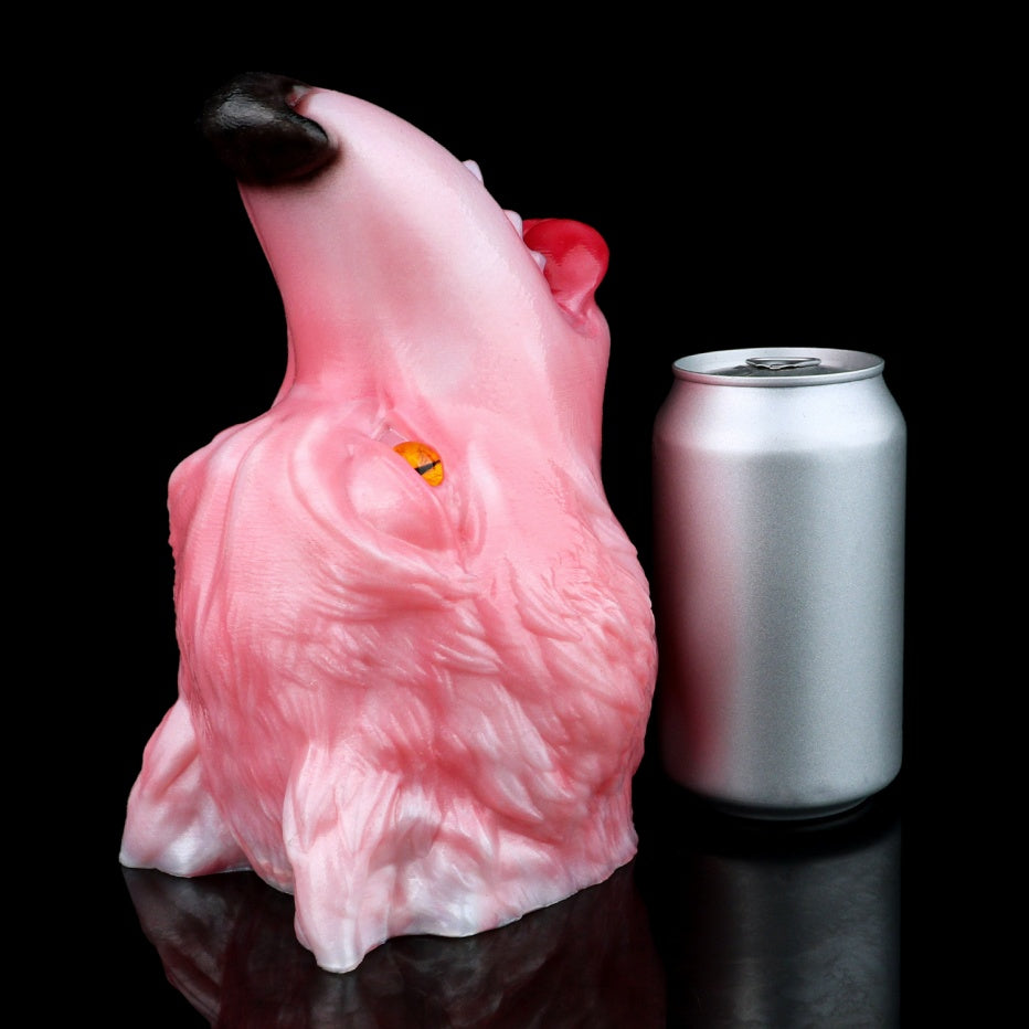 Spirit Fox Luna Wolf Head Pocket Pussy | Platinum Silicone Blowjob Stroker