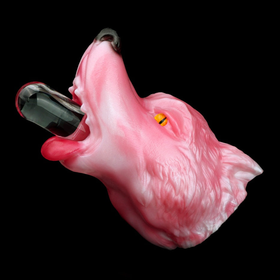 Spirit Fox Luna Wolf Head Pocket Pussy | Platinum Silicone Blowjob Stroker
