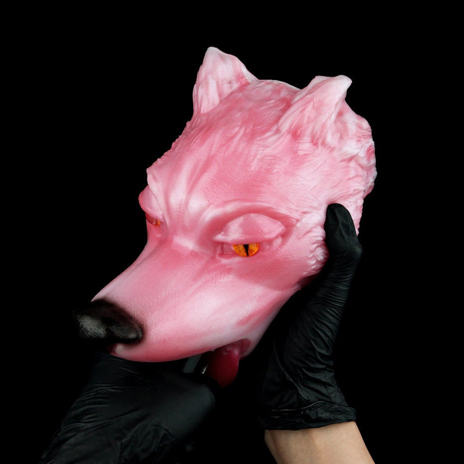 Spirit Fox Luna Wolf Head Pocket Pussy | Platinum Silicone Blowjob Stroker