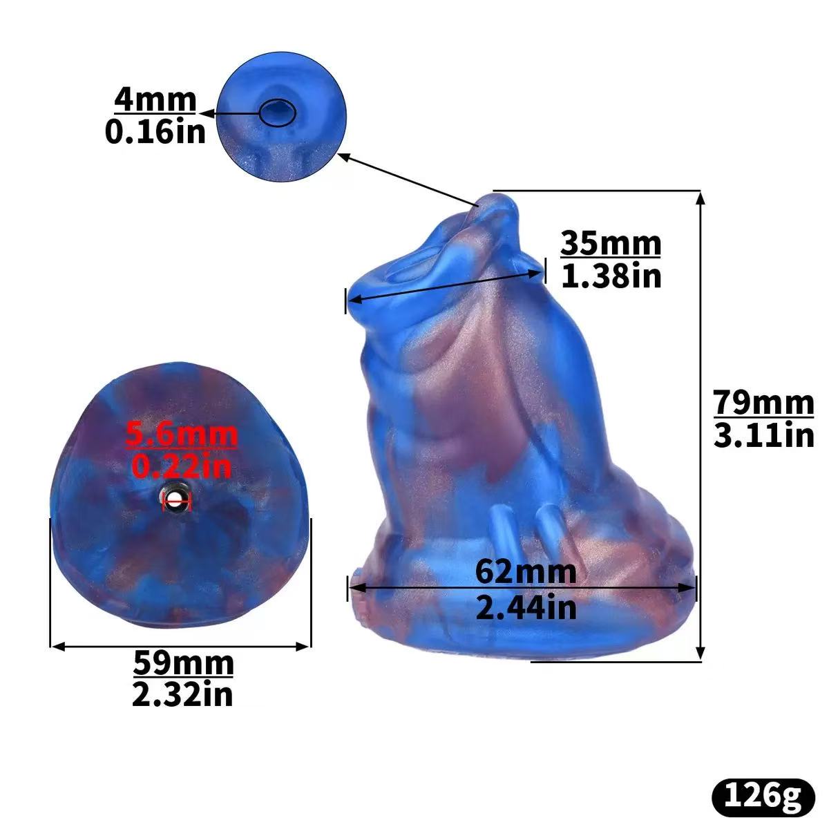 Fantasy Chastity Silicone Head – M6 Base Compatible Attachment