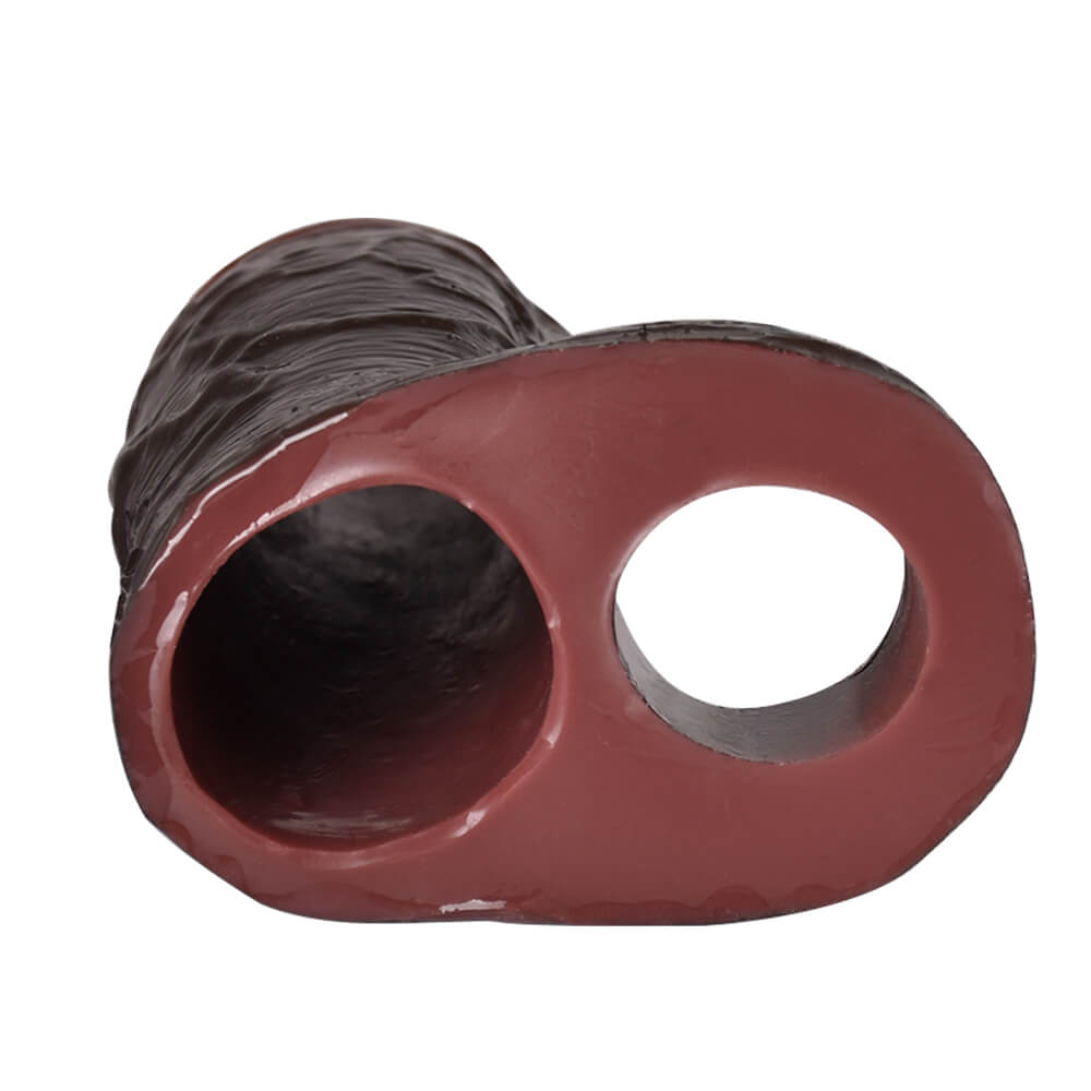 4 Inch Hollow Realistic Enlarged Male Penis Sleeve with Ring - Tarisss Sex Toy Store