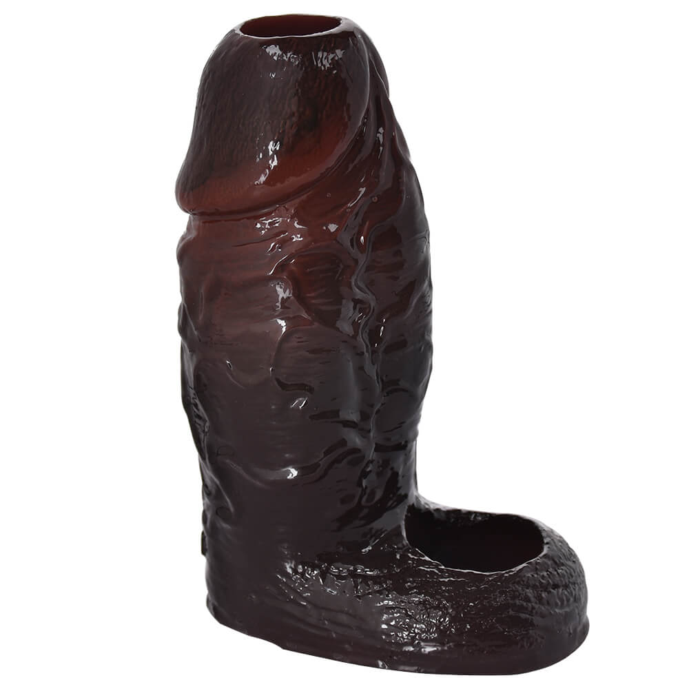 4 Inch Hollow Realistic Enlarged Male Penis Sleeve with Ring - Tarisss Sex Toy Store