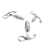 4 Sizes Metal Ribbed Butt Plug Anchor Base Anal Trainer - Tarisss Sex Toy Store